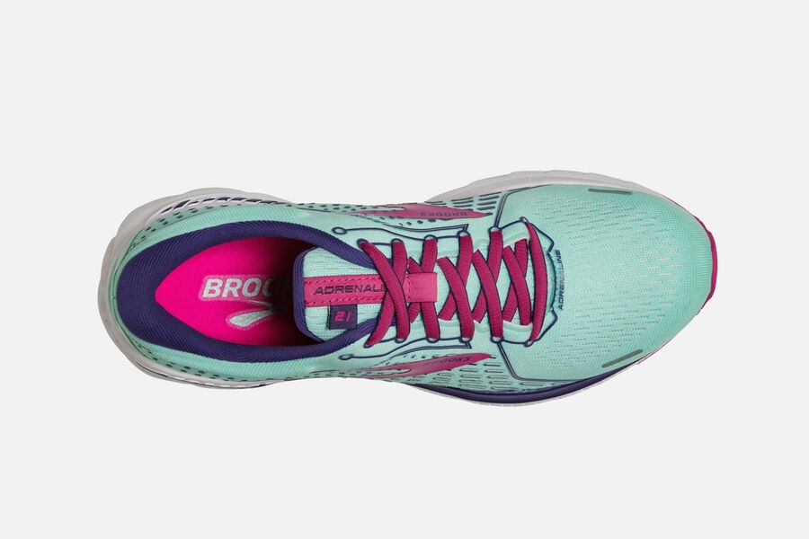 Brooks Adrenaline Gts 21 Road Loopschoenen Dames - Turquoise/Roze - 314792OJI